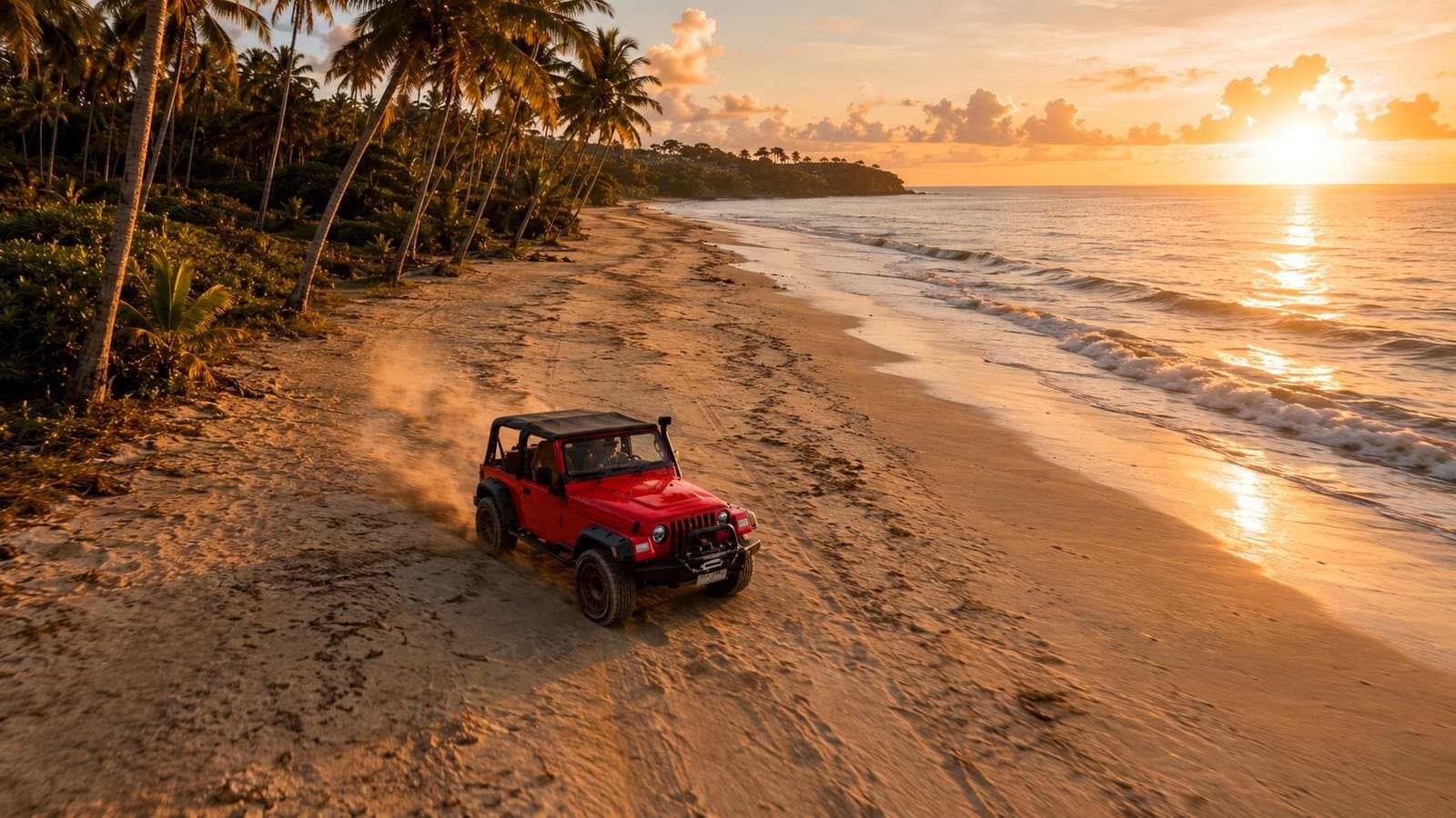 Endless beaches at sunset