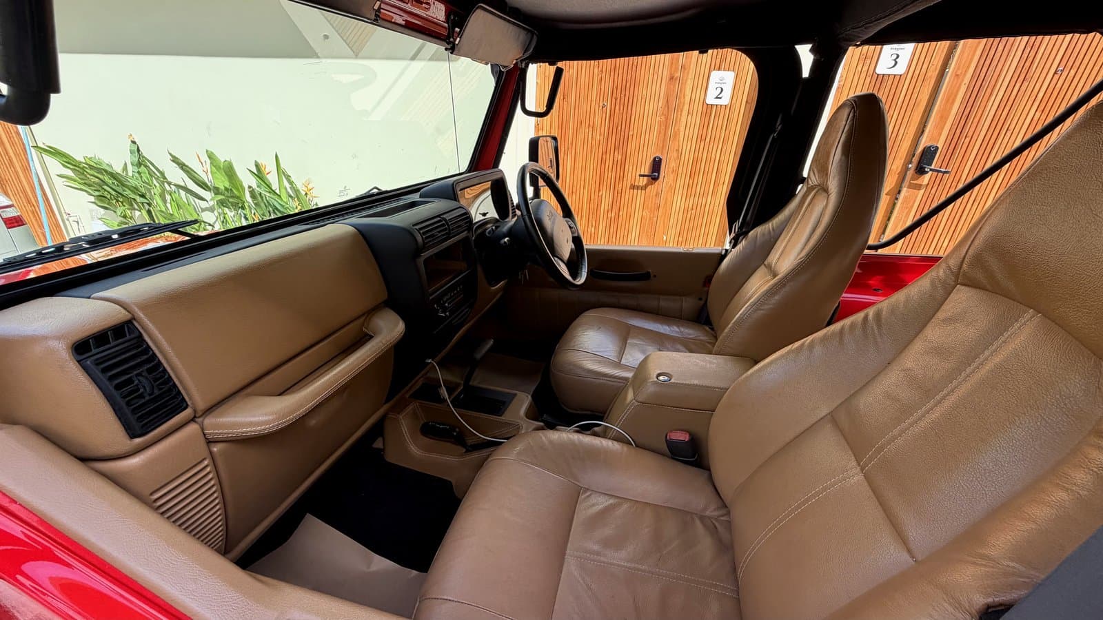 Tan leather interior